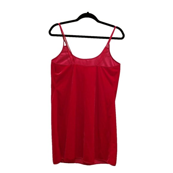 Vintage California Miss Velvet Mini Slip Dress Red Medium Spaghetti Strap - Picture 2 of 10